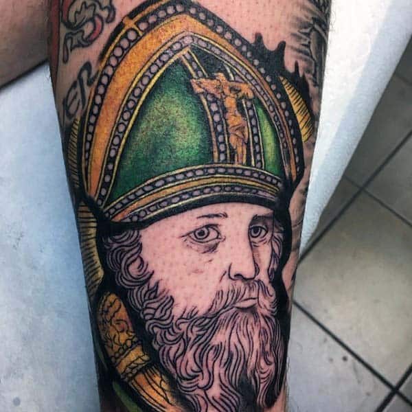 Saint Patrick Guys Irish Themed Arm Tattoo Ideas