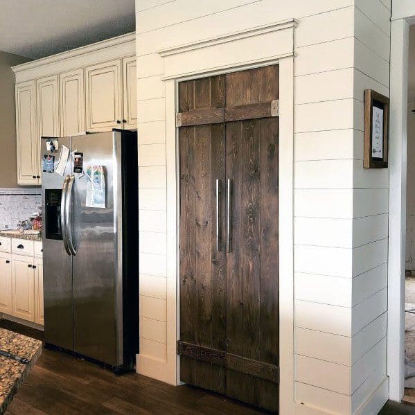 salvaged barn wood kitchen pantry door