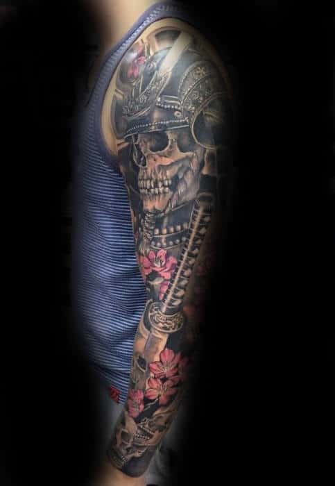 samuari-helmet-with-sword-and-skull-japanese-mens-sleeve-tattoo