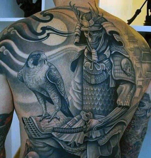 samurai-with-bird-back-tattoo-men