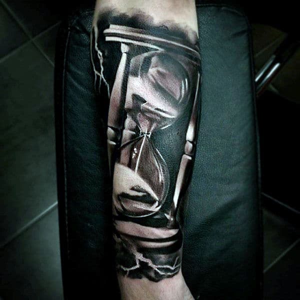 Sands Of Time 3d Mens Hourglass Tattoos