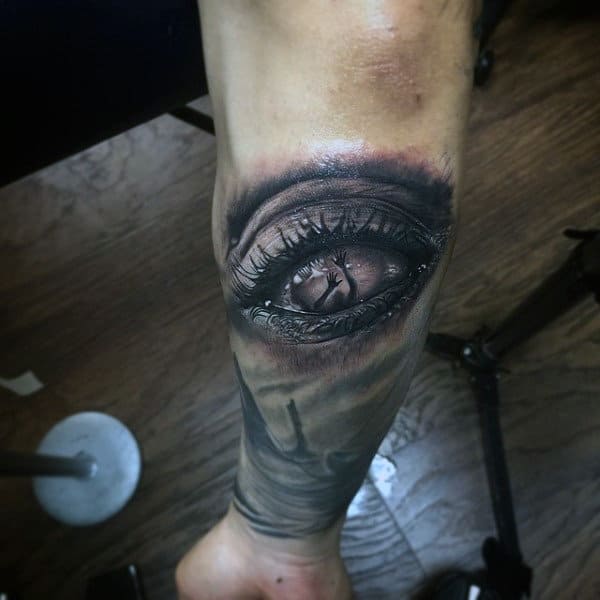 Save Me From Drowning Eye Tattoo Mens Forearms