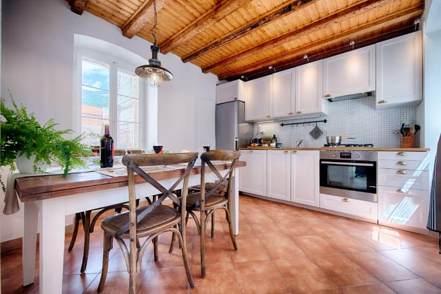 scandinavian open island kitchen