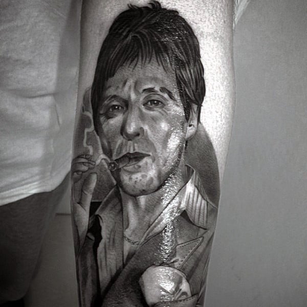 Scarface Guys Inner Forearm Tattoos