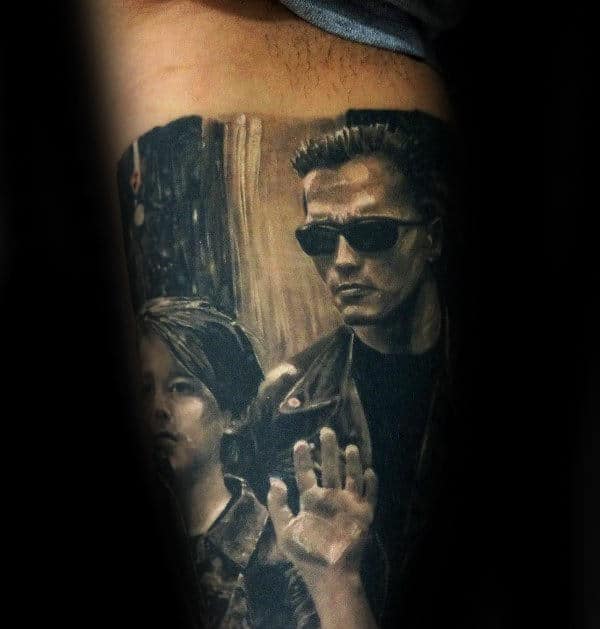 Scene From Terminator Science Fiction Film Mens Arm Tattoos