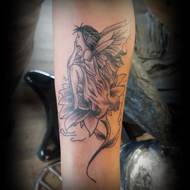 Schorndorf Black White Design Ink Fairy Tattoo