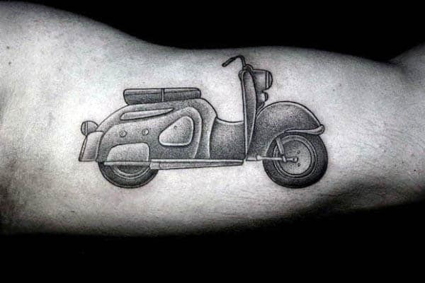 Scooter Pointillism Mens Inner Arm Tattoos