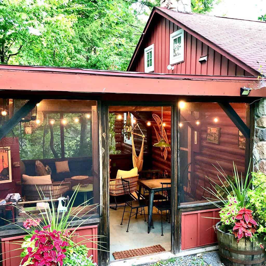 small screened covered patio