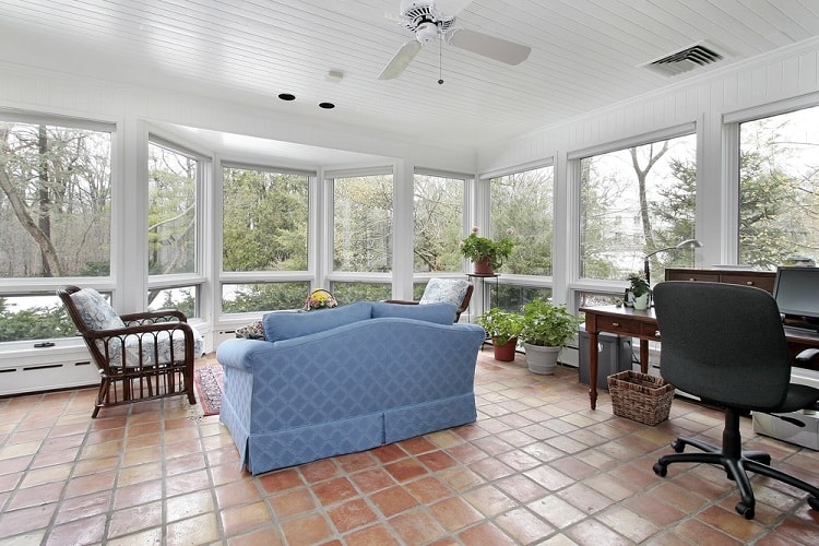 white screened porch