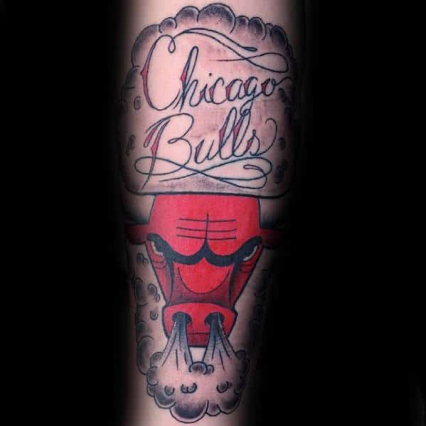 Script Chicago Bulls Male Forearm Tattoo Inspiration