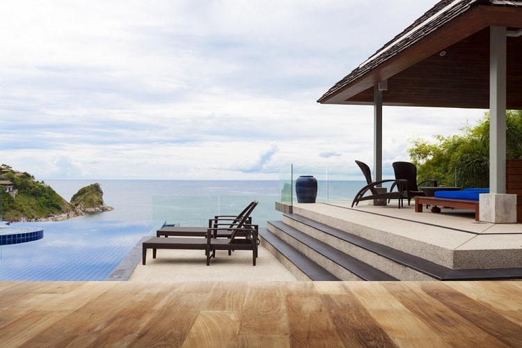 sea view outdoor pool and deck