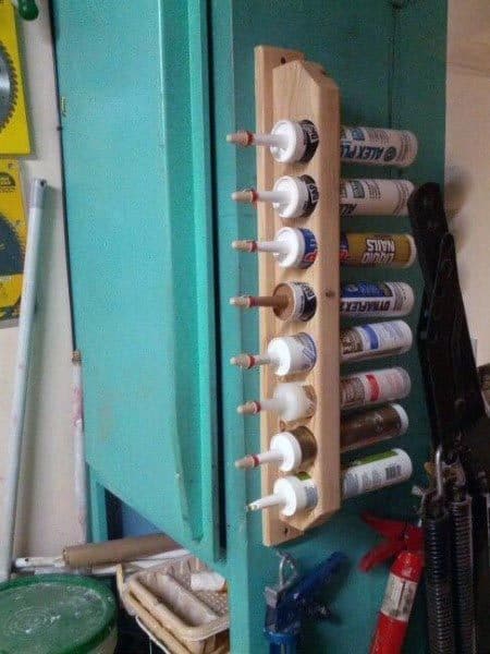 Sealant And Caulk Tubes Tool Storage Ideas Made Out Of Pvc Tube And Wood