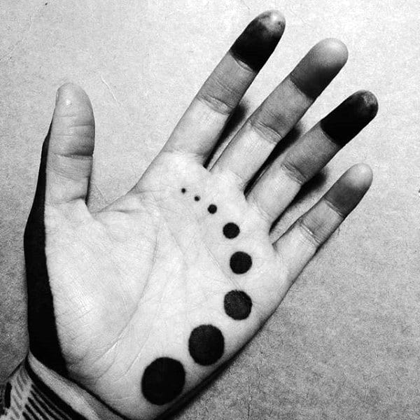 Set Of Dots Tattoo Male Palms