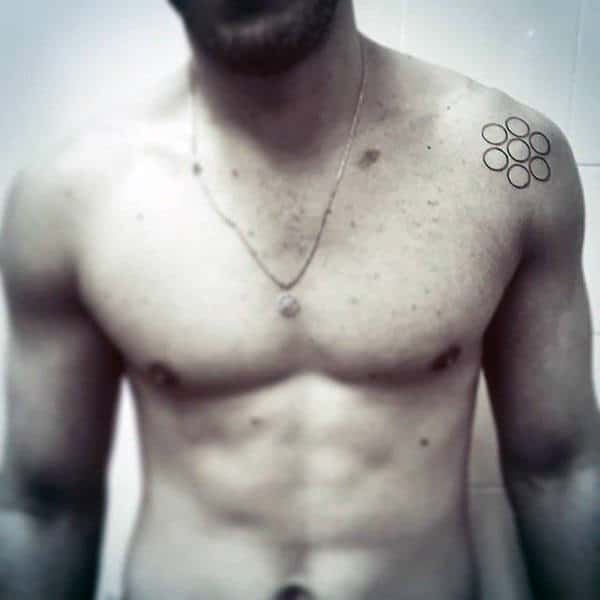 Seven Circles Mens Shoulder Small Tattoo Ideas