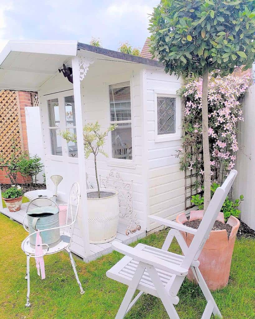 small white wood she said backyard 