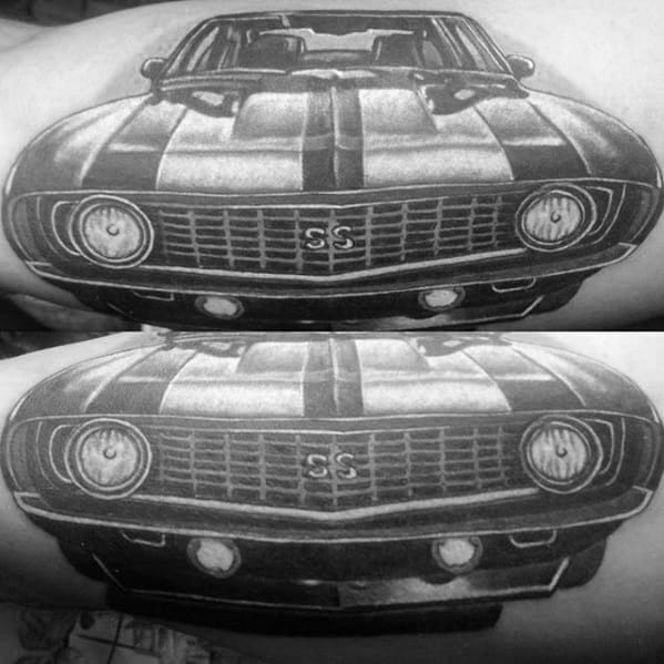 Shaded Chevrolet Ss Mens Inner Arm Bicep Tattoos