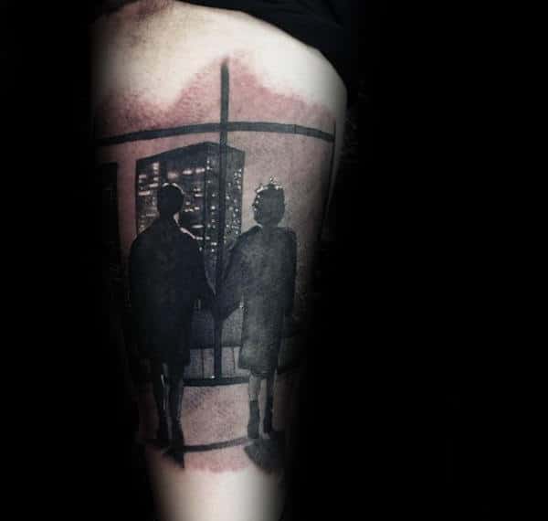 Shaded Fight Club Winder Scene Mens Arm Tattoo Inspiration