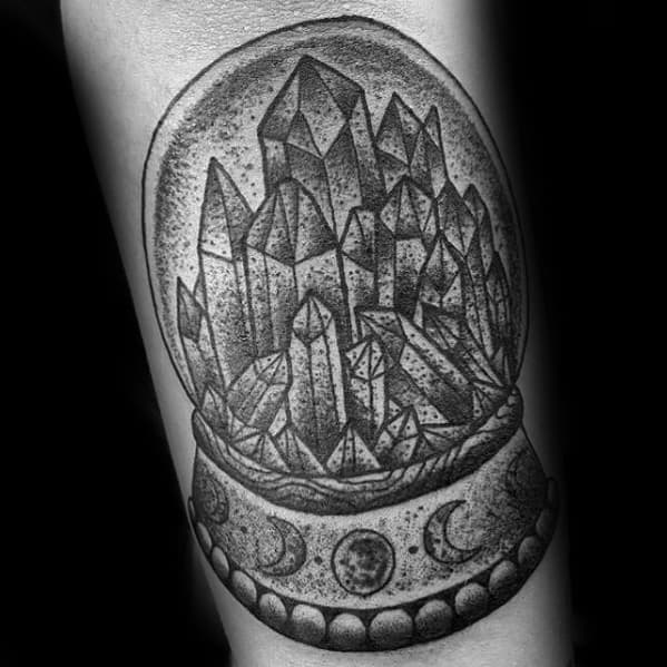 Shaded Forearm Amazing Mens Crystal Ball Tattoo Designs