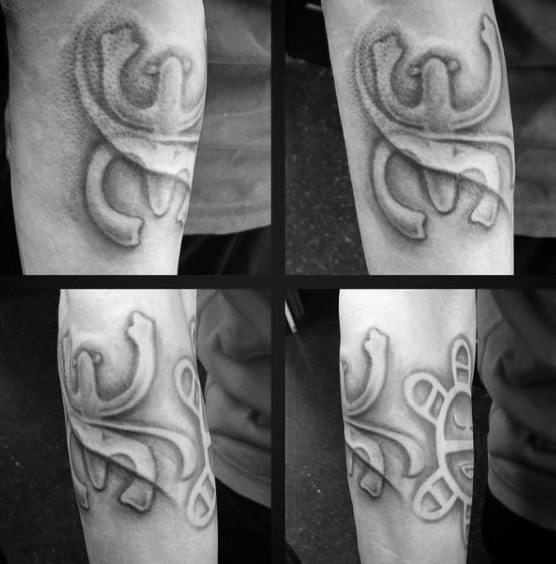 Shaded Frog With Sun Mens Armband Taino Tattoos