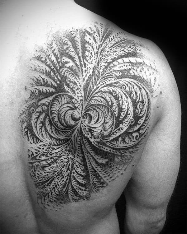 Shaded Guys Factal Shoulder Blade Tattoo
