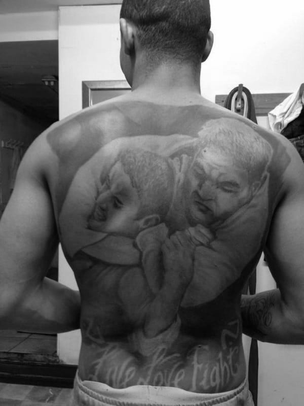 Shaded Jiu Jitsu Mens Full Back Tattoo