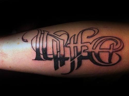 Shaded Life Death Ambigram Male Lettering Tattoo Inspiration