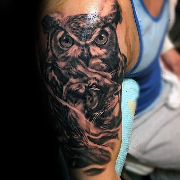 Shaded Realistic Male Tattoo Design On Arm