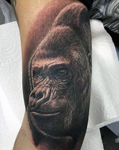 Shading Gorilla Mens Arm Tattoos