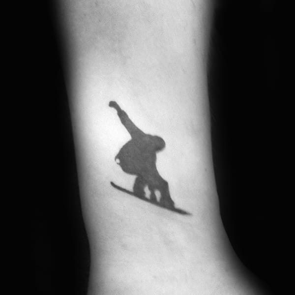 Shadow Of Snowboarding Tattoo Male Forearm