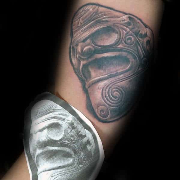 Shaman Taino Mens Inner Forearm Tattoos Realistic Design