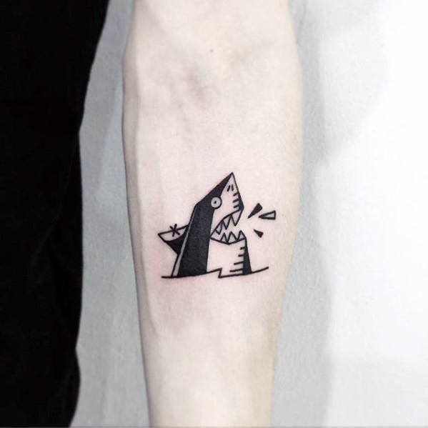 Shark Small Creative Inner Forearm Simple Tattoo Ideas For Men