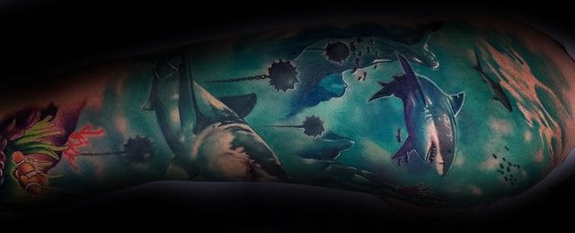 Shark Tattoo Sleeve Designs For Men