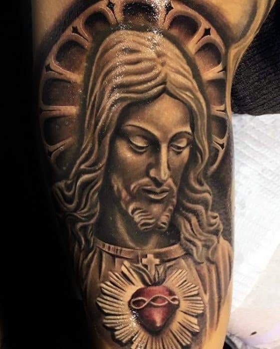 Sharp 3d Jesus Male Tattoo Ideas