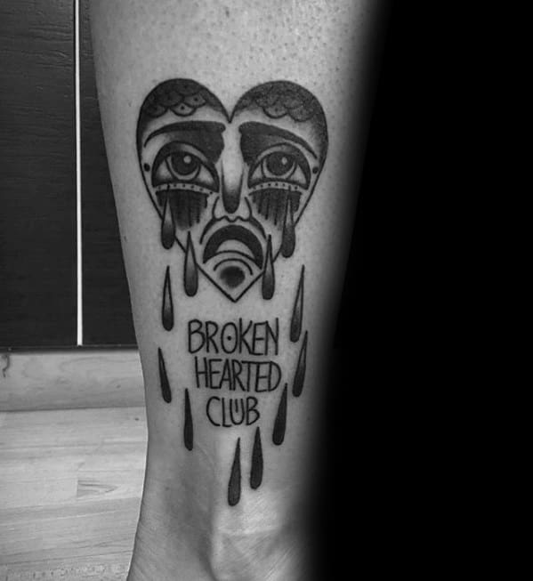 Sharp Crying Heart Male Tattoo Ideas