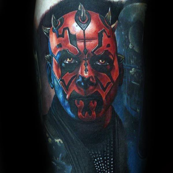 Sharp Darth Maul Male Tattoo Ideas