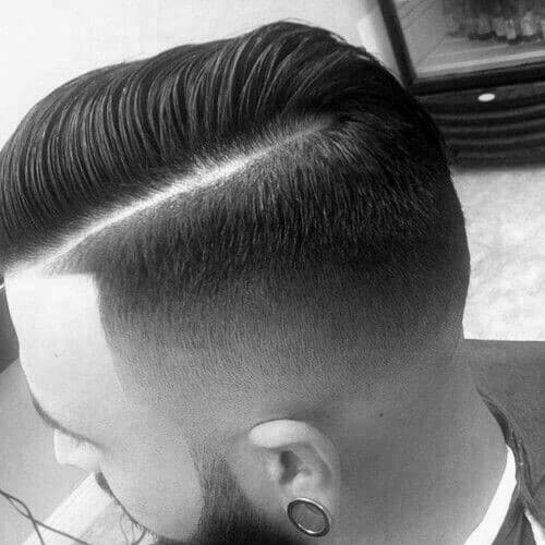 Sharp Haircut Comb Over Fade Taper For Males