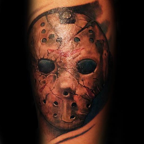Sharp Jason Mask Male Arm Tattoo Ideas