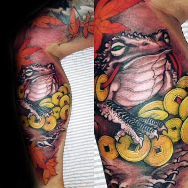 Sharp Leg Sleeve Toad Male Tattoo Ideas