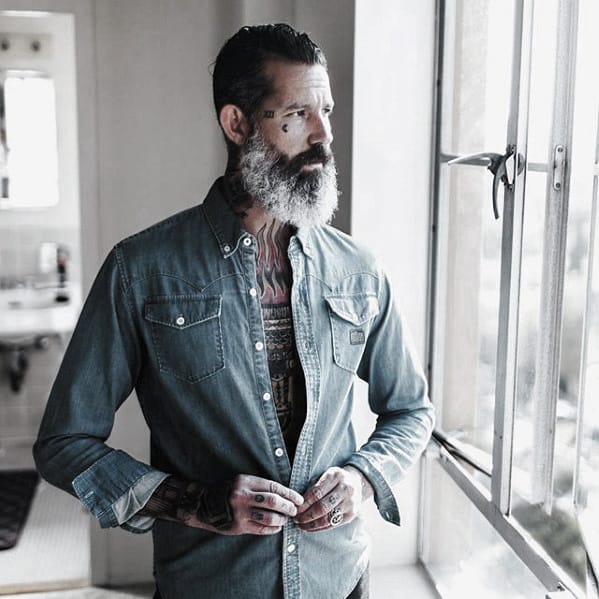 Grey Beard with Black Hair