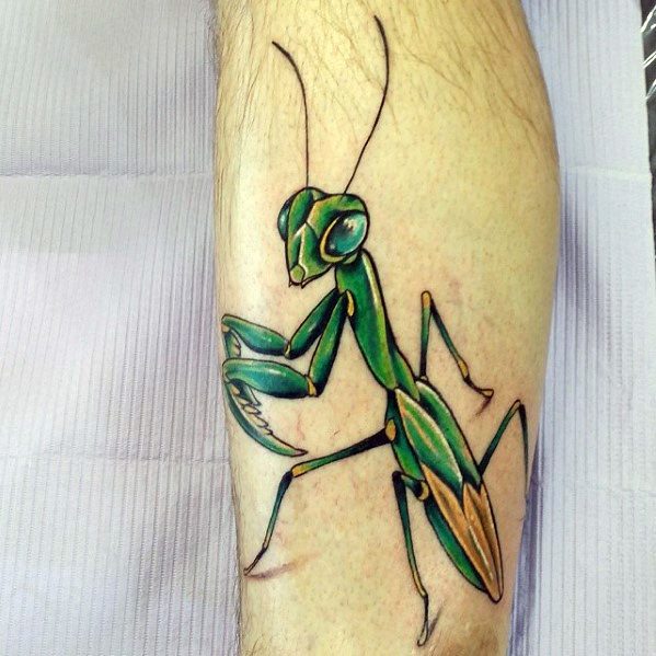 Sharp Praying Mantis Male Tattoo Ideas