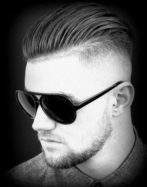 Shave Sides High Fade Mens Slicked Back Hair