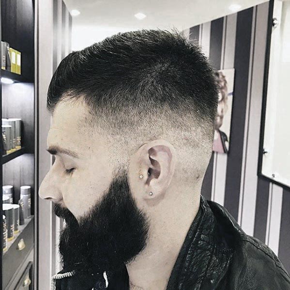 Shaved Sides Fade Mens Short Hair With Beard Styles