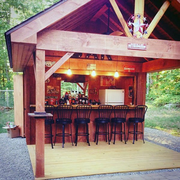 Shed Bar With Bar Stools