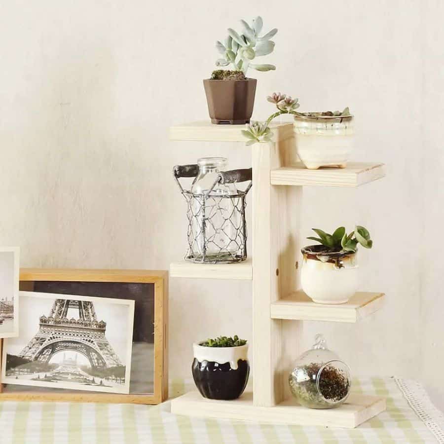 wood shelves cubicle decor