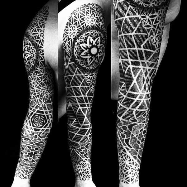 Shiny Dotted Black Full Sleeves Tattoo Male Full Sleeves