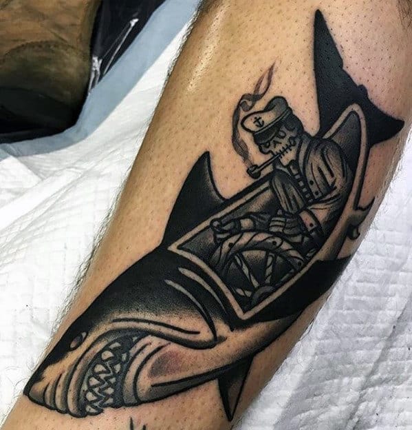 ship-captain-with-shark-mens-traditional-leg-tattoo
