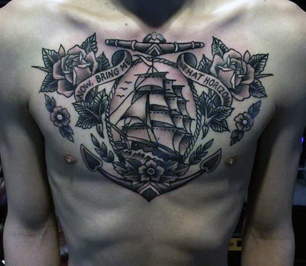 Ship Tattoo Men's Design