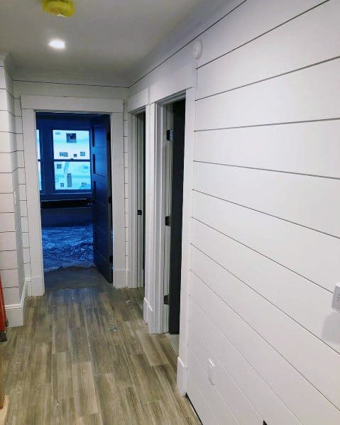 classic white shiplap wall