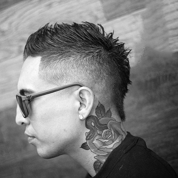 Short Length Faux Hawk Fade For Guys