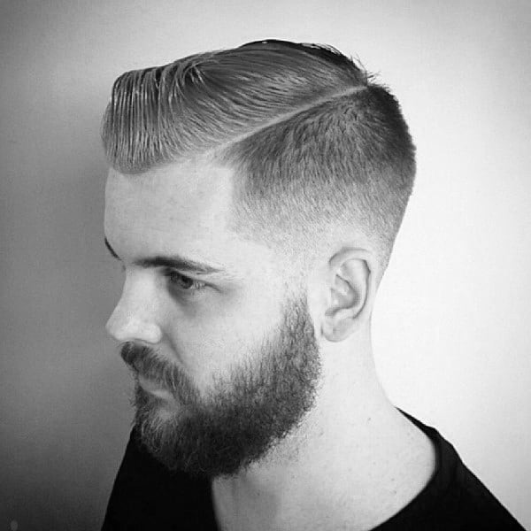 Short Length Mens Comb Over Taper Fade Haircut